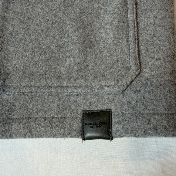 Michael Kors Pea Coat Gray Wool Blend Mens Medium Button Up Winer Preppy - Picture 3 of 9